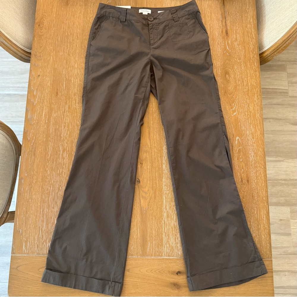 Calvin Klein Brown Women’s Cotton Pants Classic Fit - The Riley size 6